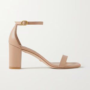 Stuart Weitzman pink/nude block heel ankle strap NudistCurve / NearlyNude sandal